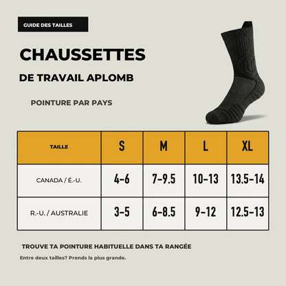 Guide des tailles des chaussettes APLOMB