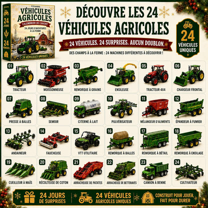 Les 24 véhicules agricoles du calendrier de l'avent, un par jour