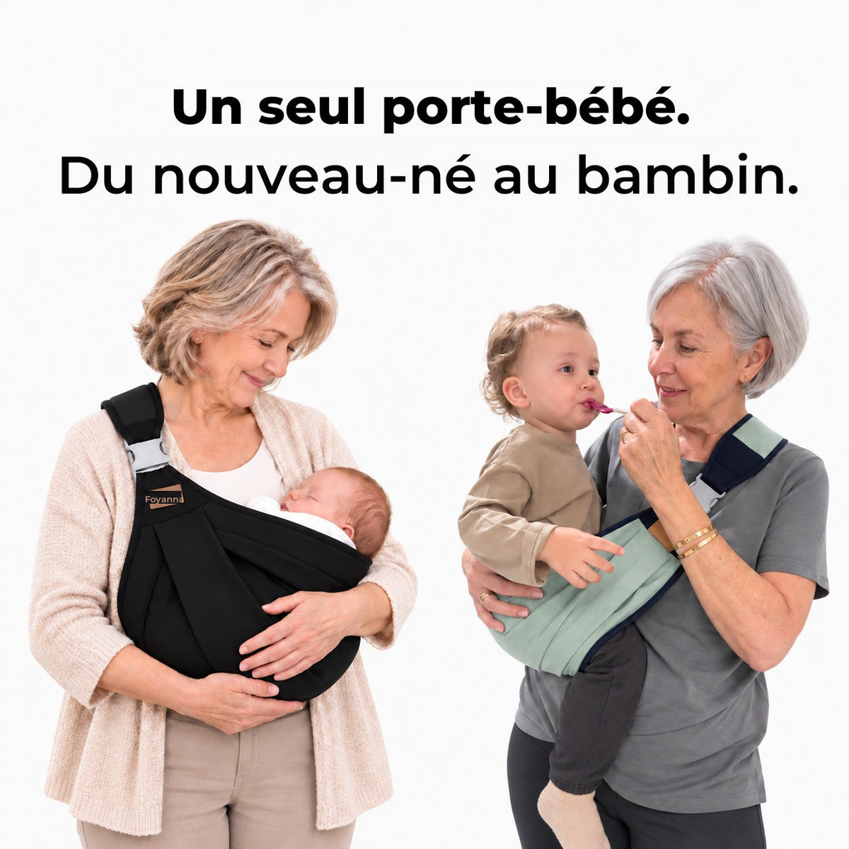 Un seul porte-bébé, du nouveau-né au bambin