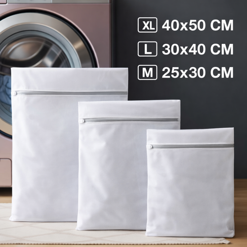 Pack de 3 sacs de lavage en filet, trois formats