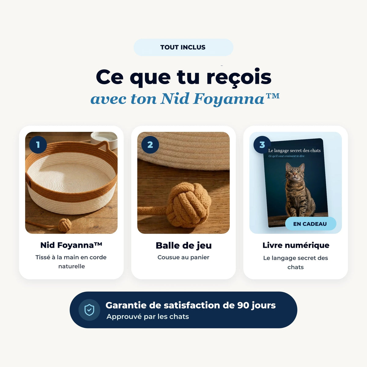 Tout inclus : le nid, la balle de jeu et le livre numérique en cadeau
