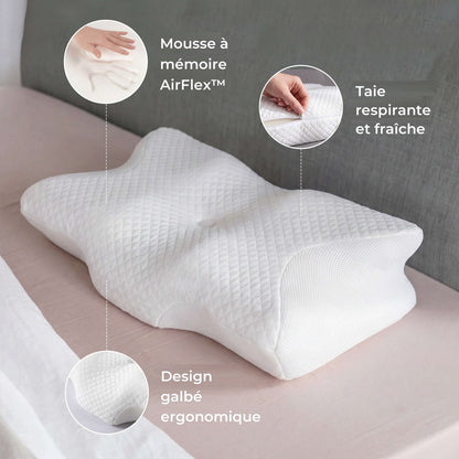 Mousse à mémoire AirFlex, taie respirante et design galbé