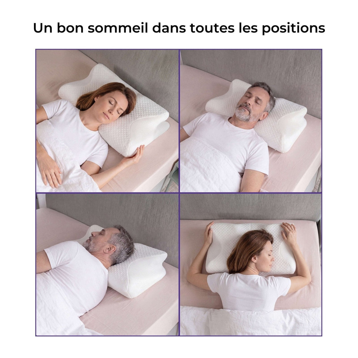Oreiller cervical dans toutes les positions