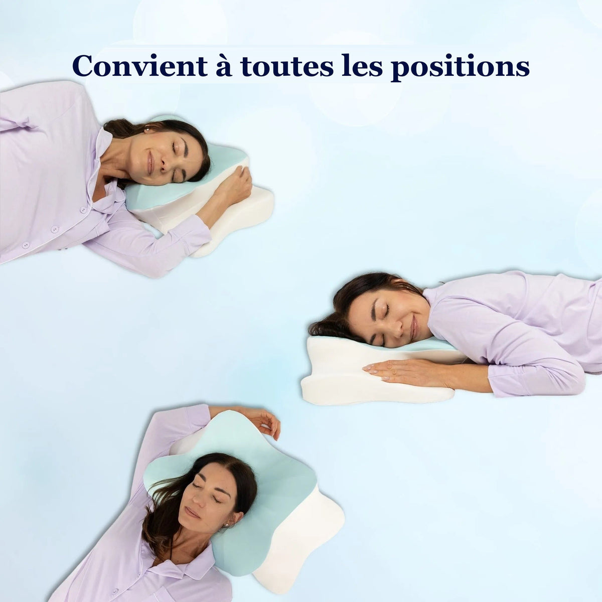Oreiller papillon dans toutes les positions