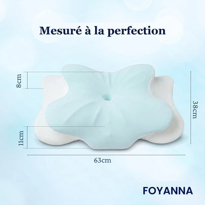 Dimensions de l'oreiller papillon : 63 x 38 cm, 8 cm et 11 cm