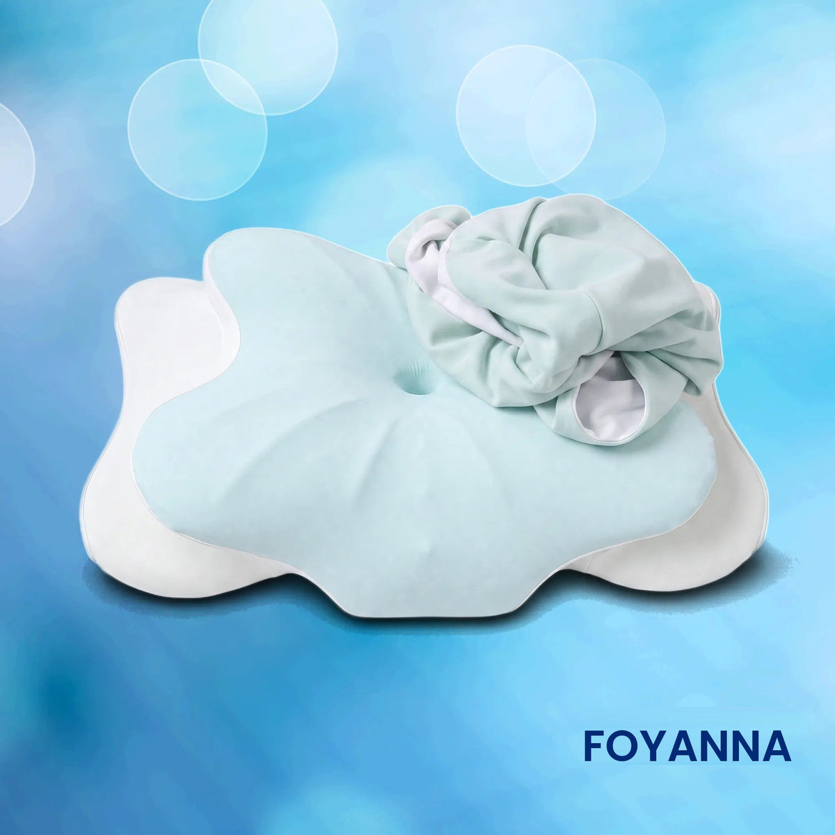 Paire de taies pour oreiller papillon, cyan et crème