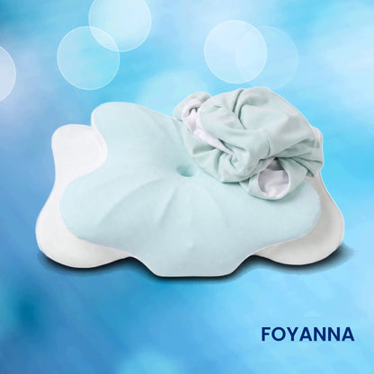 Paire de taies pour oreiller papillon, cyan et crème