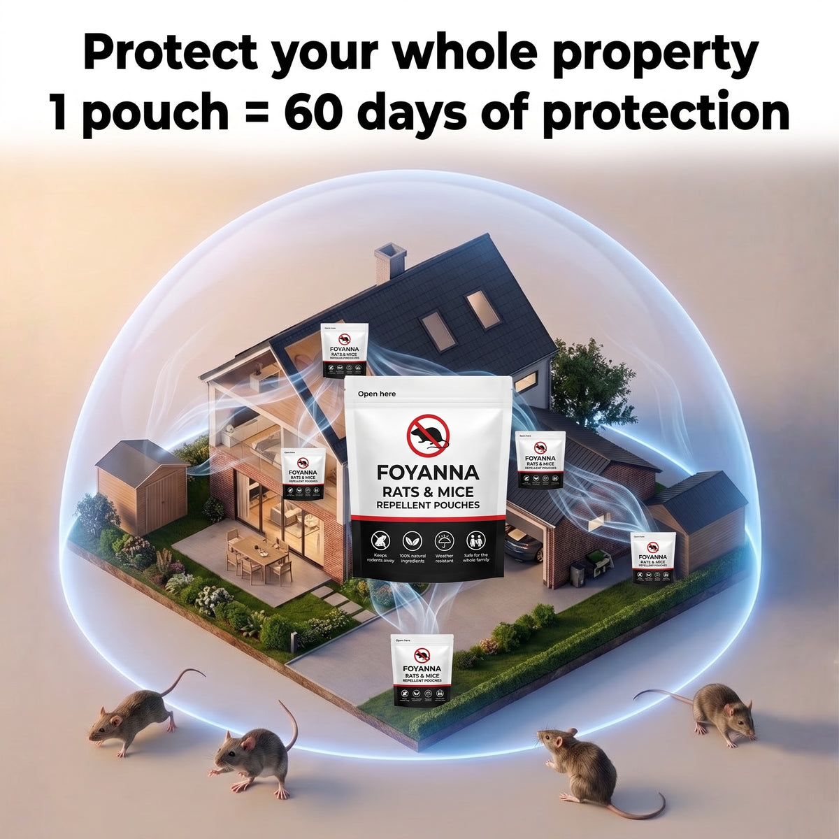 Foyanna rat and mouse repellent pouches