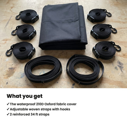 [en] What you get: the cover, the straps with hooks and 2 reinforced straps